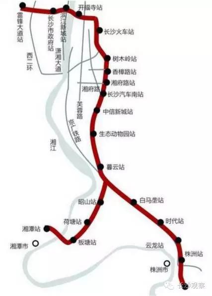 株洲南站    昭山站    [磁悬浮]   长沙磁悬浮是目前世界上规划线路